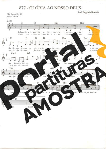 Catholic Church Music (Músicas Católicas) Glória ao Nosso Deus partitura para Teclado