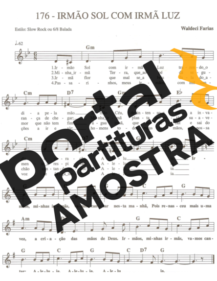 Catholic Church Music (Músicas Católicas) Irmão Sol com Irmã Luz partitura para Teclado