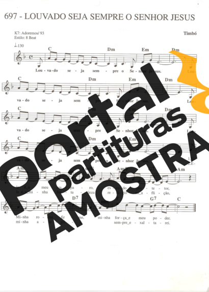 Catholic Church Music (Músicas Católicas) Louvado Seja Sempre o Senhor Jesus partitura para Teclado