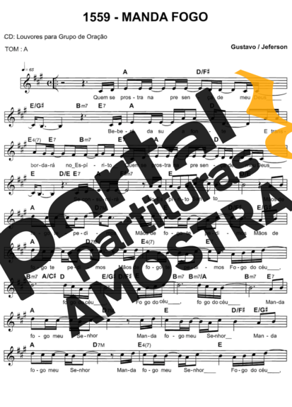 Catholic Church Music (Músicas Católicas) Manda Fogo partitura para Teclado