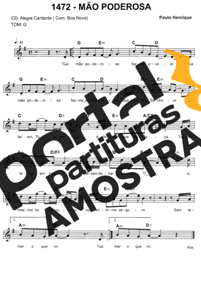 Catholic Church Music (Músicas Católicas) Mão Poderosa partitura para Teclado