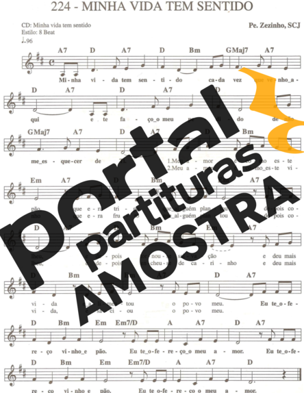 Catholic Church Music (Músicas Católicas) Minha Vida Tem Sentido partitura para Teclado