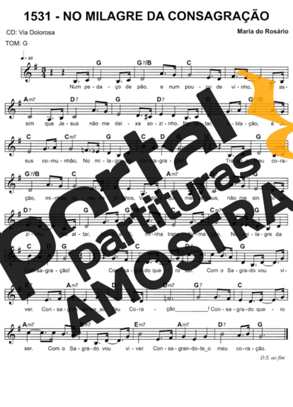 Catholic Church Music (Músicas Católicas) No Milagre Da Consagração partitura para Teclado