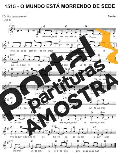 Catholic Church Music (Músicas Católicas) O Mundo Está Morrendo De Sede partitura para Teclado