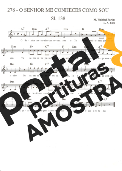 Catholic Church Music (Músicas Católicas) O Senhor Me Conheces Como Sou partitura para Teclado