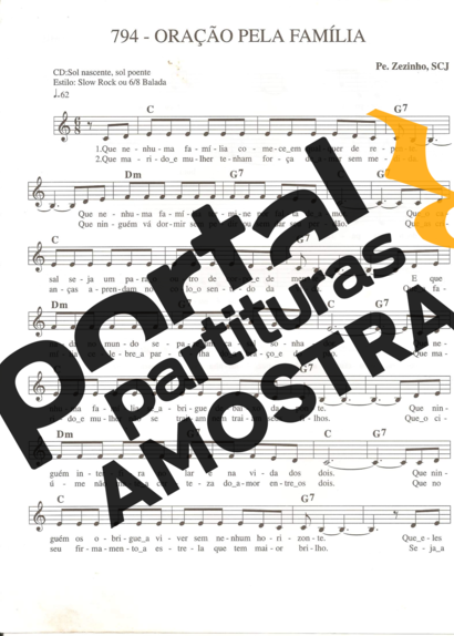 Catholic Church Music (Músicas Católicas) Oração Pela Família partitura para Teclado