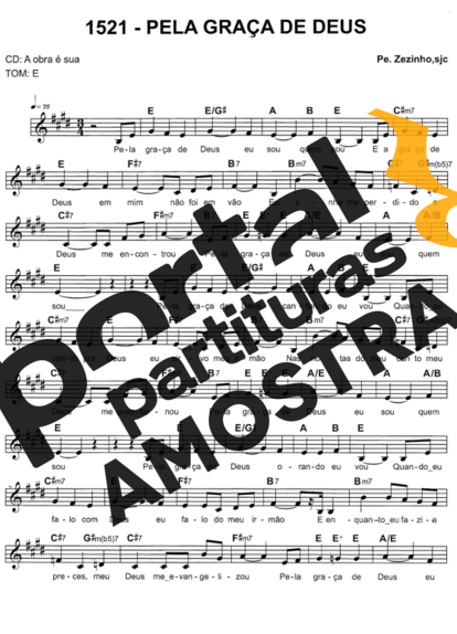 Catholic Church Music (Músicas Católicas) Pela Graça De Deus partitura para Teclado
