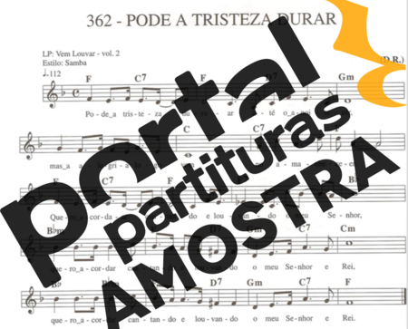 Catholic Church Music (Músicas Católicas) Pode a Tristeza Durar partitura para Teclado