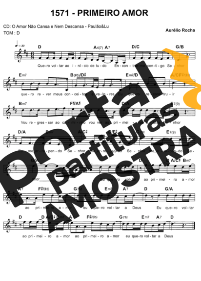 Catholic Church Music (Músicas Católicas) Primeiro Amor partitura para Teclado