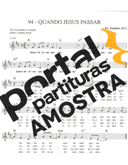 Catholic Church Music (Músicas Católicas) Quando Jesus Passar partitura para Teclado