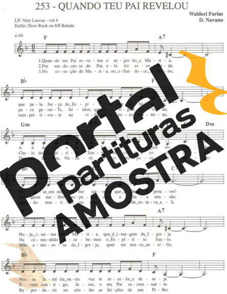 Catholic Church Music (Músicas Católicas) Quando Teu Pai Te Revelou partitura para Teclado
