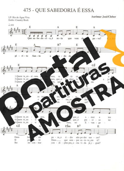 Catholic Church Music (Músicas Católicas) Que Sabedoria É Essa partitura para Teclado