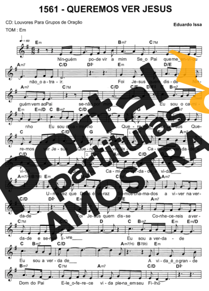 Catholic Church Music (Músicas Católicas) Queremos Ver Jesus partitura para Teclado