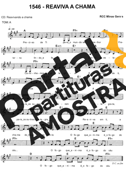 Catholic Church Music (Músicas Católicas) Reaviva A Chama partitura para Teclado