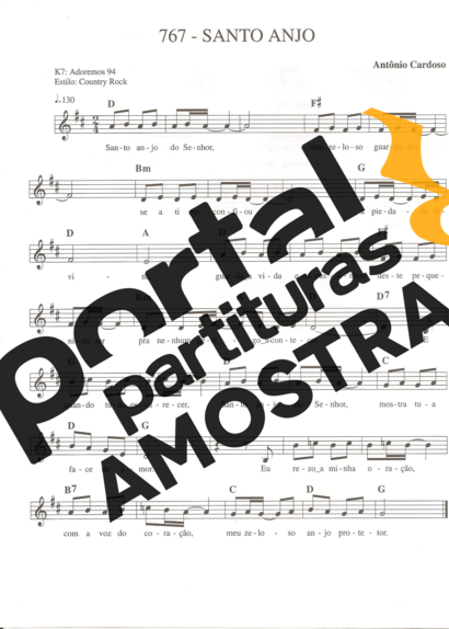 Catholic Church Music (Músicas Católicas) Santo Anjo partitura para Teclado