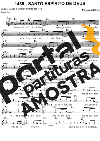Catholic Church Music (Músicas Católicas) Santo Espírito De Deus partitura para Teclado