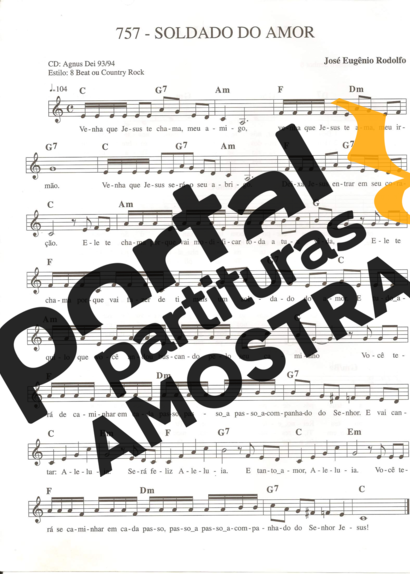 Catholic Church Music (Músicas Católicas) Soldado do Amor partitura para Teclado