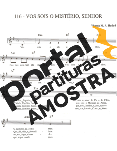 Catholic Church Music (Músicas Católicas) Vos sois o mistério senhor partitura para Teclado