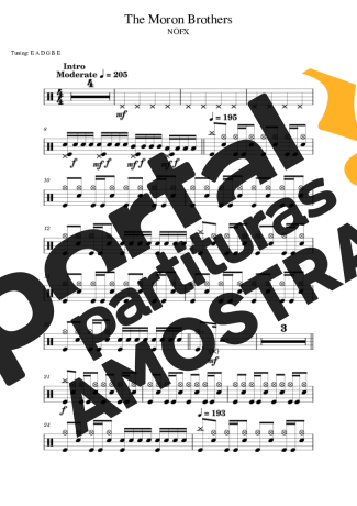 NOFX The Moron Brothers partitura para Bateria