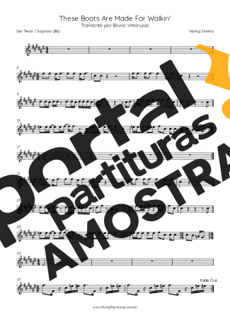 Nancy Sinatra  partitura para Saxofone Tenor Soprano (Bb)