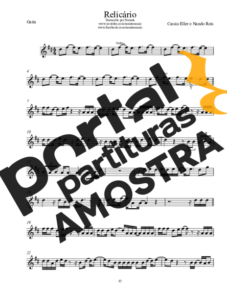 Nando Reis  partitura para Gaita