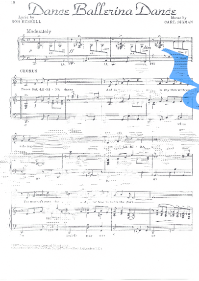 Nat King Cole Dance Ballerina Dance partitura para Piano