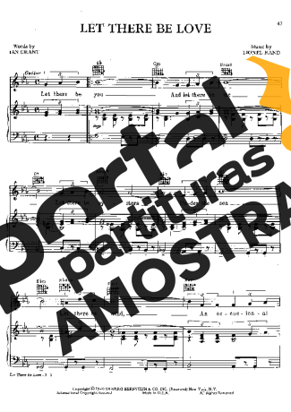 Nat King Cole Let There Be Love partitura para Piano