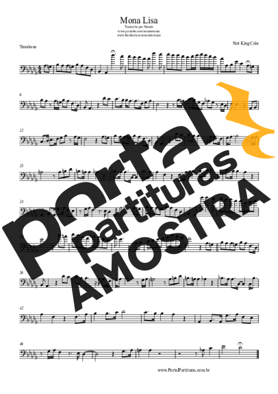 Nat King Cole Mona Lisa partitura para Trombone