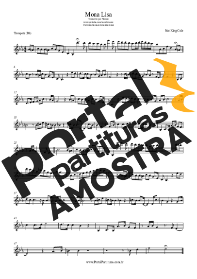 Nat King Cole Mona Lisa partitura para Trompete