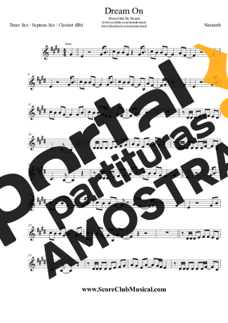 Nazareth Dream On partitura para Clarinete (Bb)