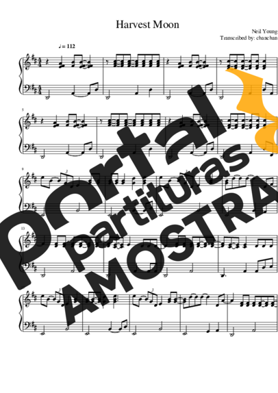 Neil Young Harvest Moon partitura para Piano