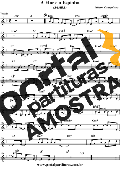 Nelson Cavaquinho  partitura para Cavaco
