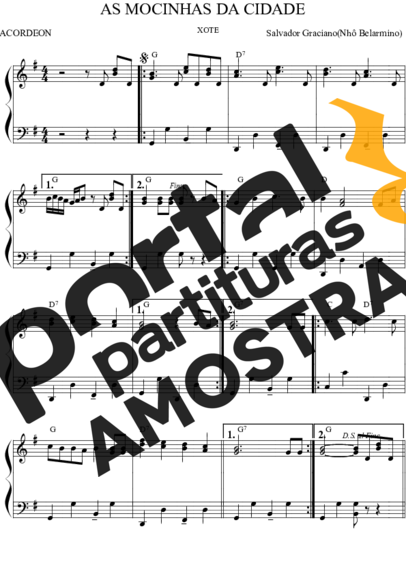 Nhô Belarmino e Nhá Gabriela As Mocinhas da Cidade partitura para Acordeon