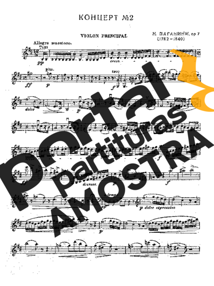 Niccolò Paganini  partitura para Violino