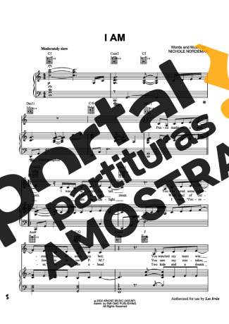 Nichole Nordeman I Am partitura para Piano