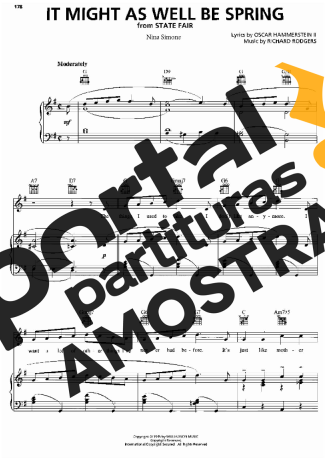Nina Simone It Might As Well Be Spring partitura para Piano