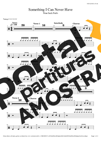 Nine Inch Nails Something I Can Never Have partitura para Bateria