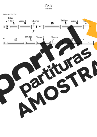 Nirvana  partitura para Bateria