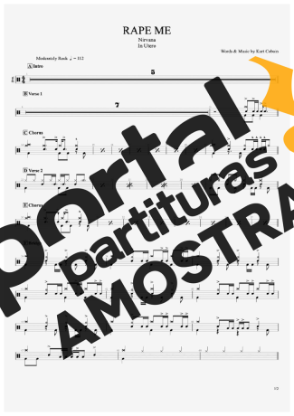 Nirvana  partitura para Bateria