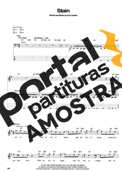 Nirvana  partitura para Contra Baixo