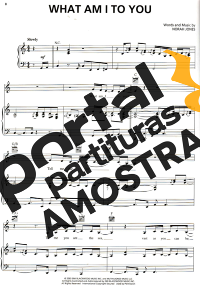 Norah Jones What Am I To You partitura para Piano