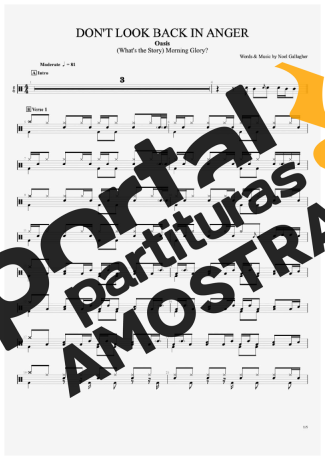 Oasis  partitura para Bateria