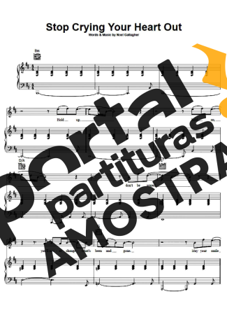 Oasis Stop Crying Your Heart Out partitura para Piano