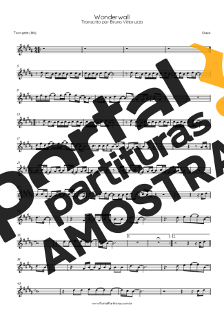 Oasis Wonderwall partitura para Trompete