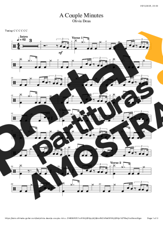 Olivia Dean  partitura para Bateria