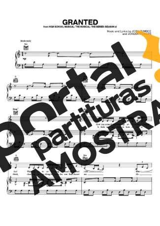 Olivia Rodrigo Granted partitura para Piano