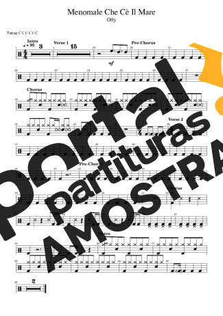 Olly Menomale Che Cè Il Mare partitura para Bateria