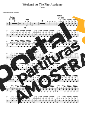 Orchid Weekend At The Fire Academy partitura para Bateria