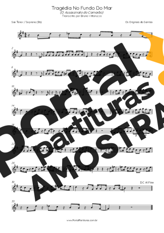 Originais do Samba Tragédia No Fundo Do Mar partitura para Saxofone Tenor Soprano (Bb)
