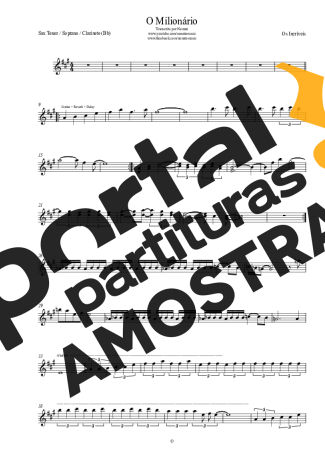 Os Incríveis O Milionário partitura para Clarinete (Bb)